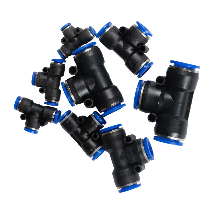 Pneumatic component PE tee plastic tee joint