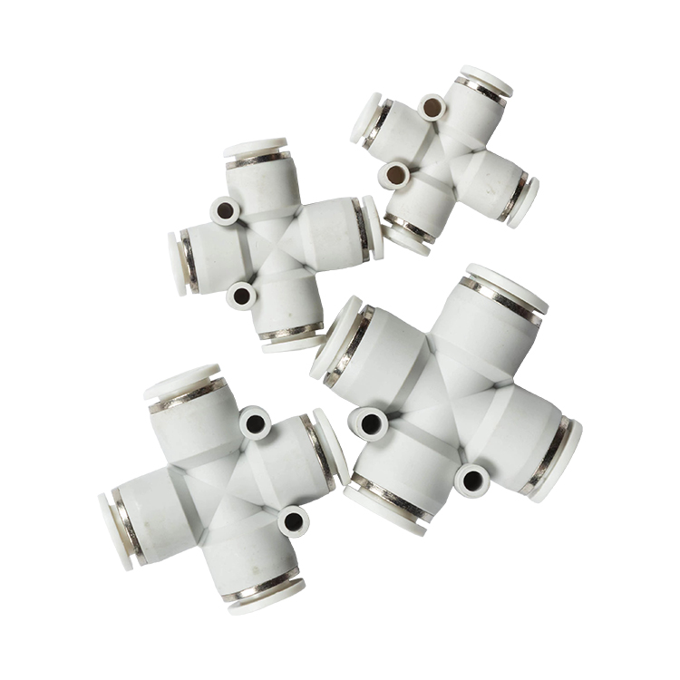 PZA plastic four-way connector for pneumatic component