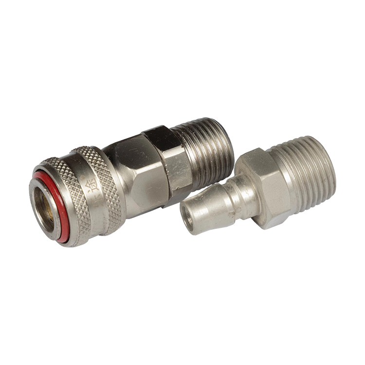 Pneumatic quick coupling Fine external thread joint