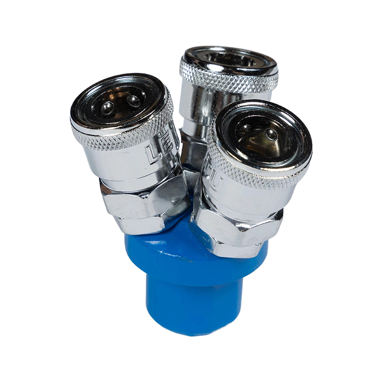 Pneumatic quick coupling   Three-way 